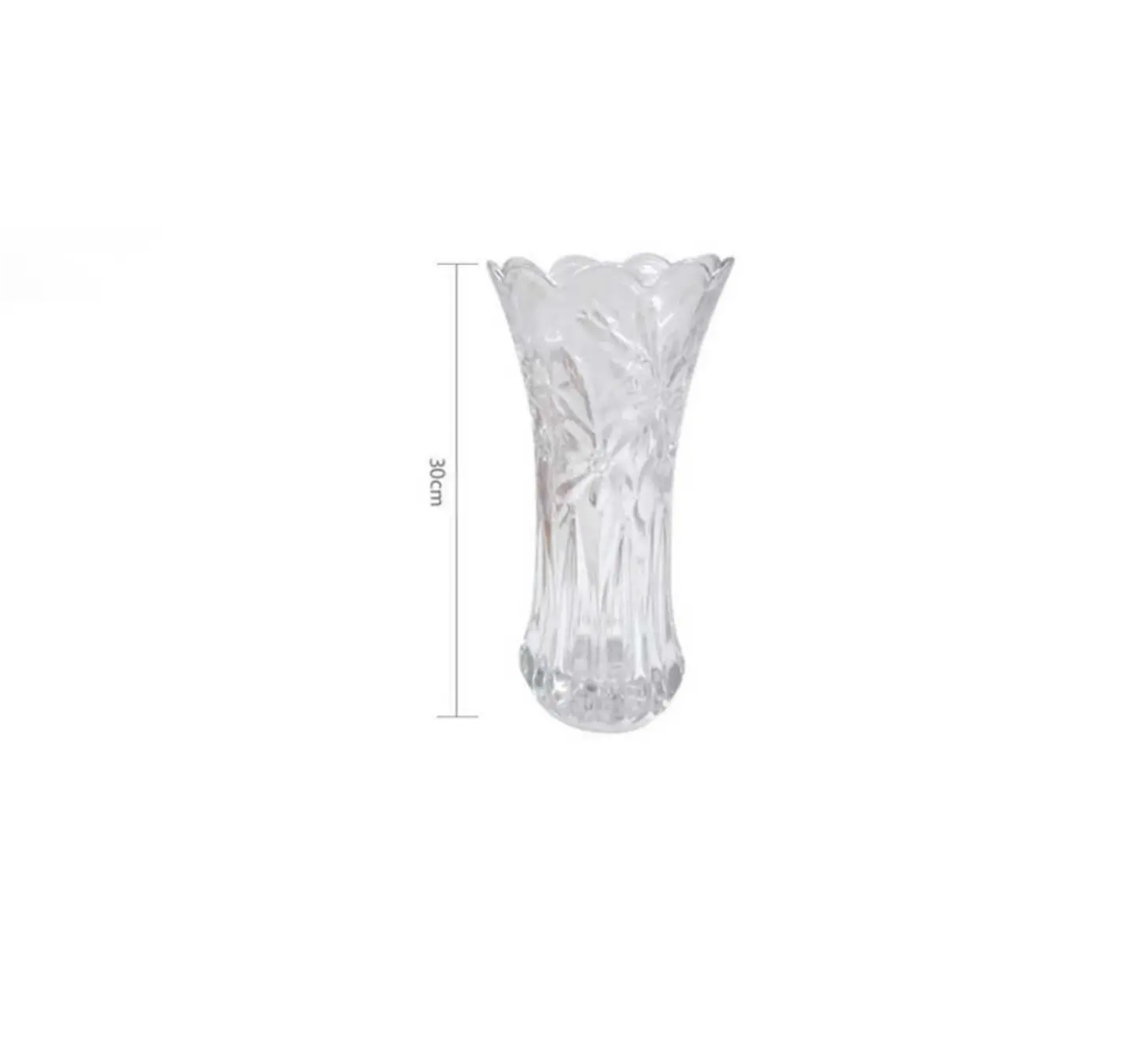 Florero De Vidrio Cristal Tallado Decorativo 30 Cm 5