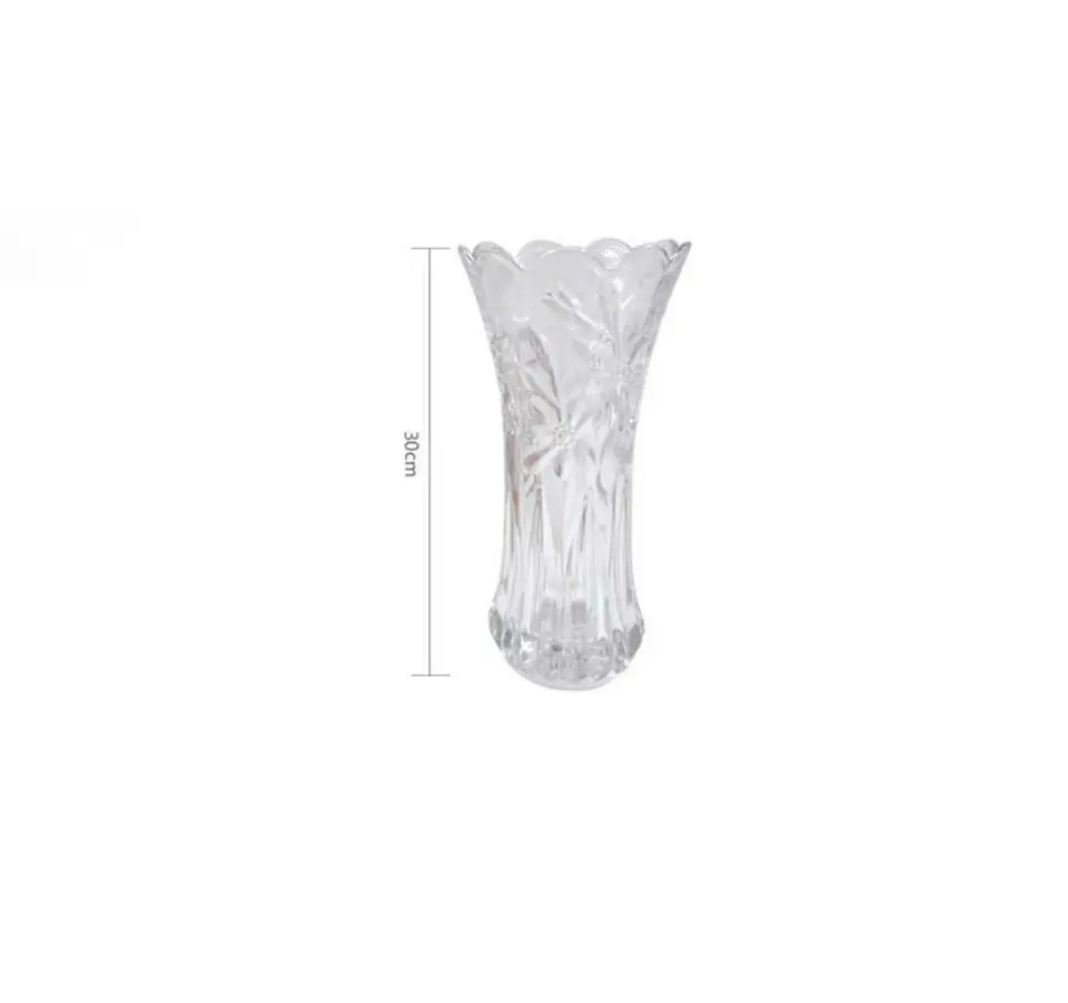 Florero De Vidrio Cristal Tallado Decorativo 30 Cm 5