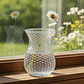 Florero De Vidrio Texturizado Transparente 20x14cm Decorativo - Miniatura 2