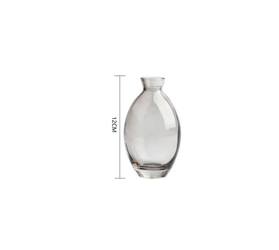 Florero De Vidrio Decorativo Pequeño 12cm Diseño Ovalado 3