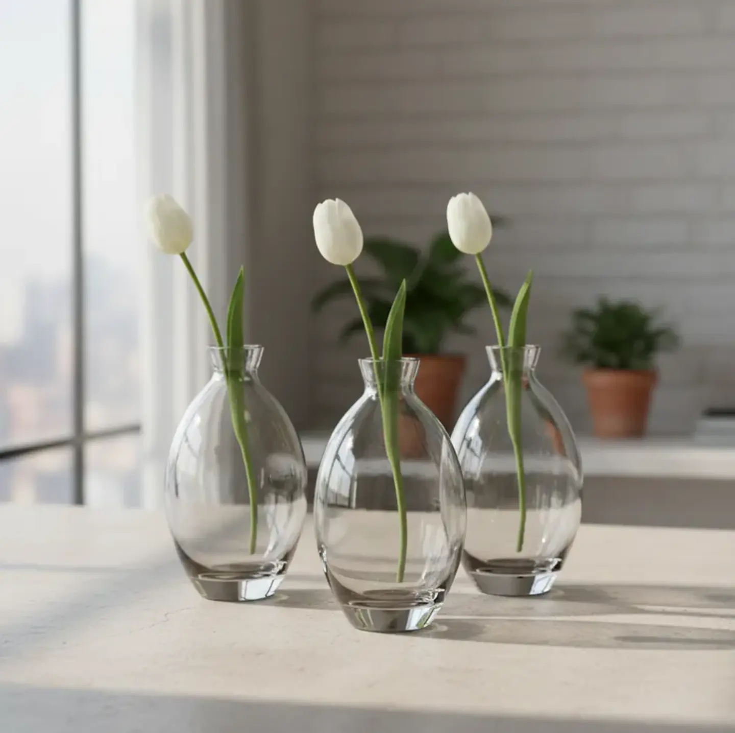 Florero De Vidrio Decorativo Pequeño 12cm Diseño Ovalado 5