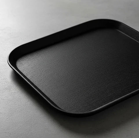 Bandeja Garzón Antideslizante Rectangular 46.5x36cm Negra