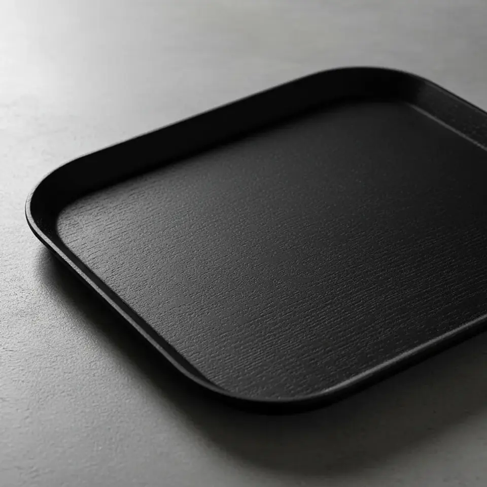 Bandeja Garzón Antideslizante Rectangular 46.5x36cm Negra 2