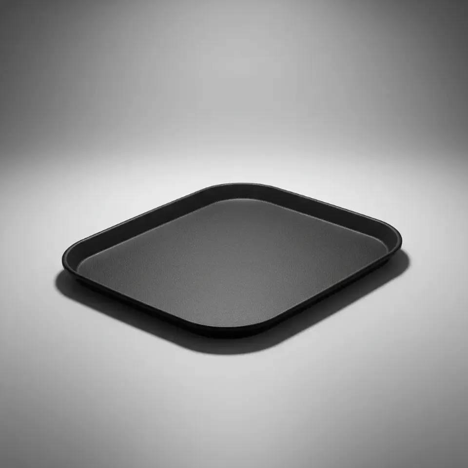 Bandeja Plástica Antideslizante 41x37 cm Negra 1