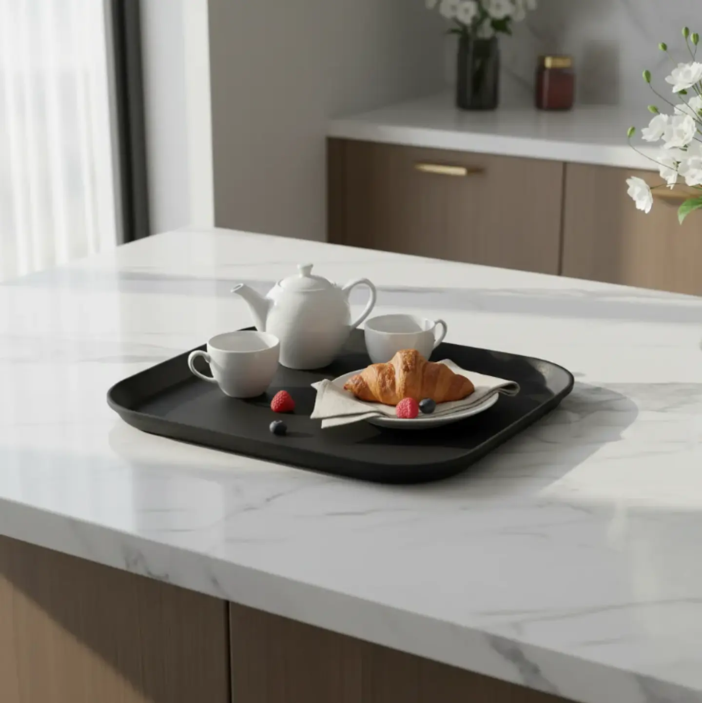 Bandeja Plástica Antideslizante 41x37 cm Negra 2