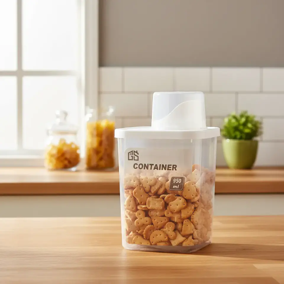 Contenedor Hermético Dispensador De Alimentos Cocina 950ml 4