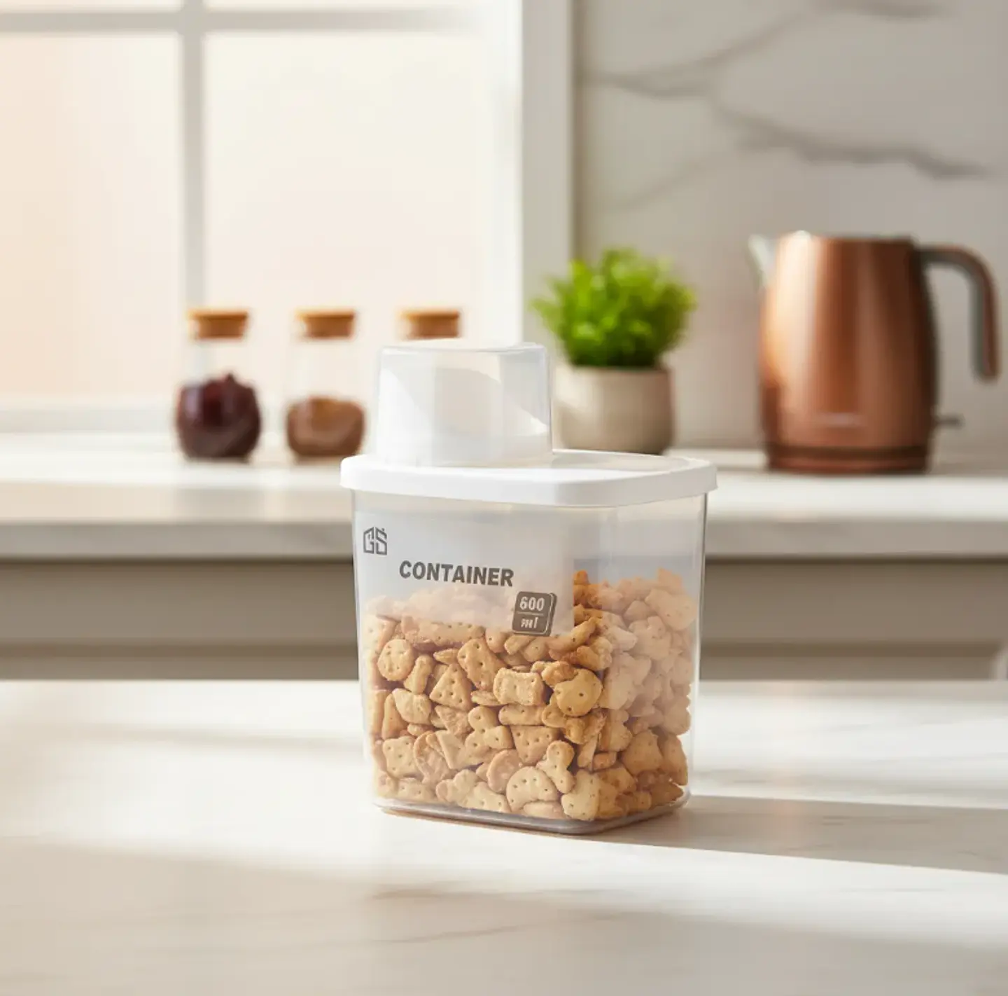 Envase Hermético Plástico 600ml Con Tapa Dosificadora 2