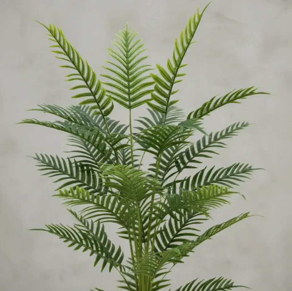 Planta Artificial Helecho 1.4m Con Macetero Negro 4