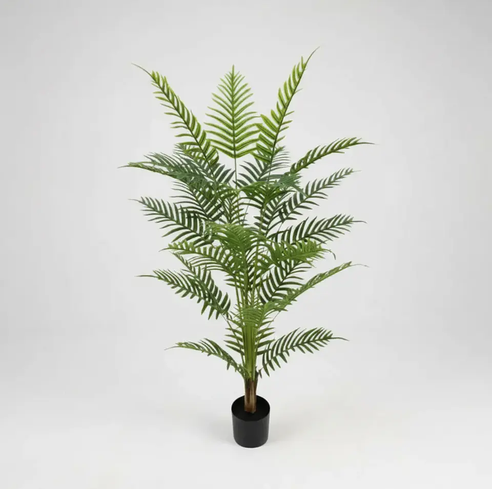 Planta Artificial Helecho 1.4m Con Macetero Negro 7