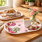 Bandeja Plástica 40 cm con Asas Diseño Floral y Café - Miniatura 1