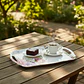 Bandeja Plástica con Asas 45cm Diseño Café y Floral - Miniatura 1