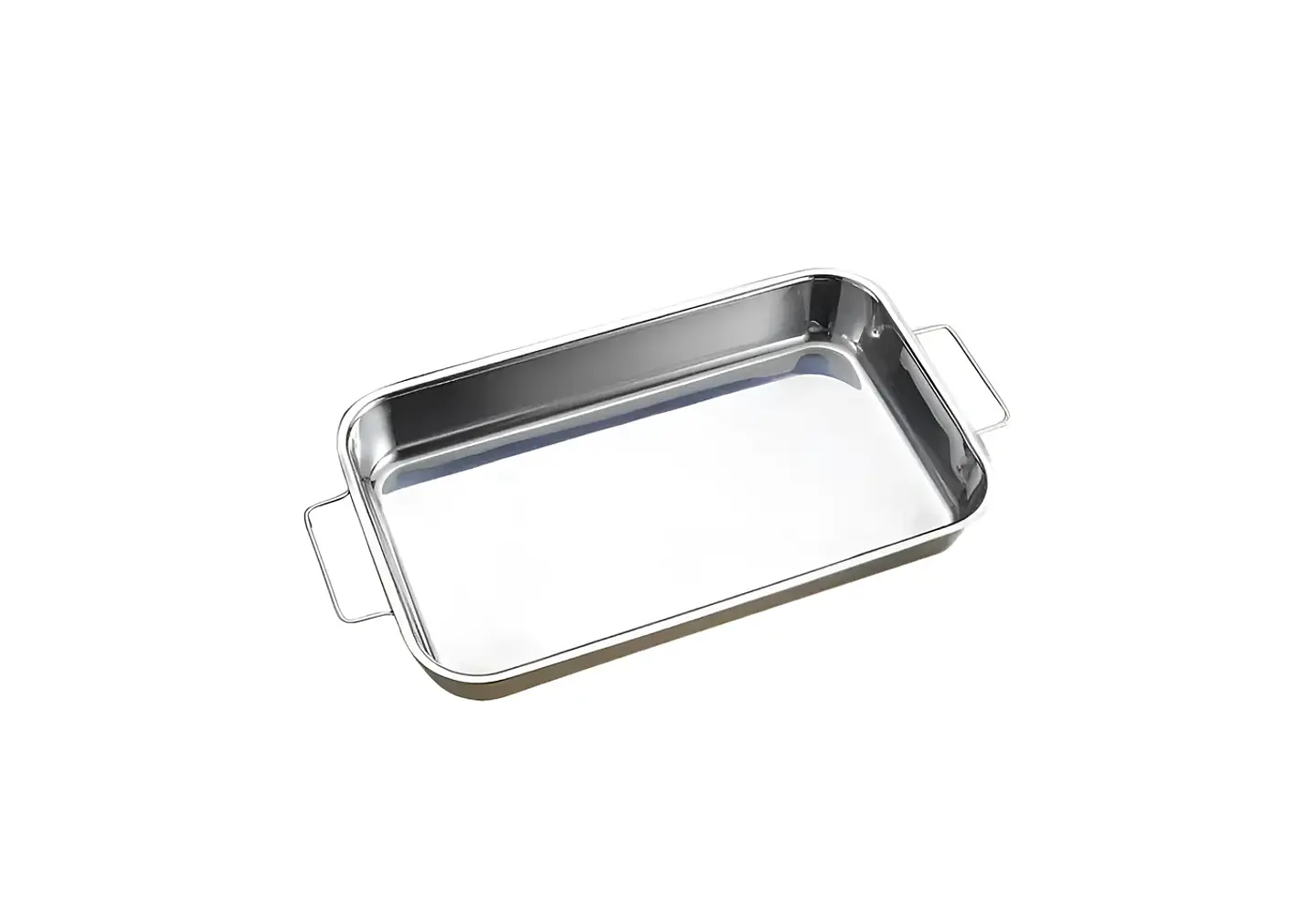 Fuente Bandeja Asadera Rectangular de Acero Inoxidable para Horno 3