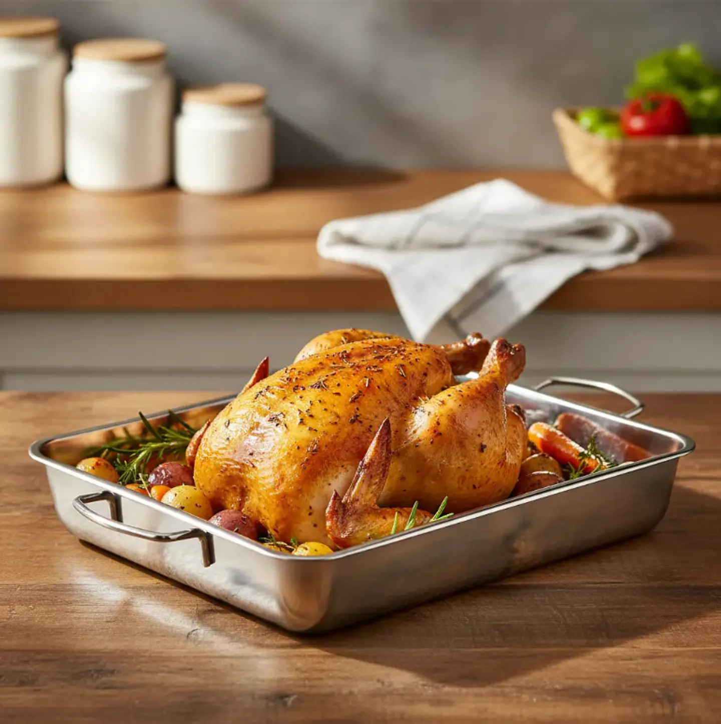 Bandeja Asadera Acero Inoxidable 50x35cm Para Horno Con Asas 2