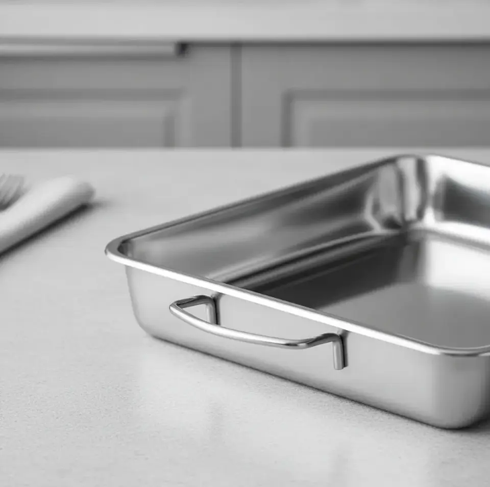 Bandeja Asadera Acero Inoxidable 50x35cm Para Horno Con Asas 3