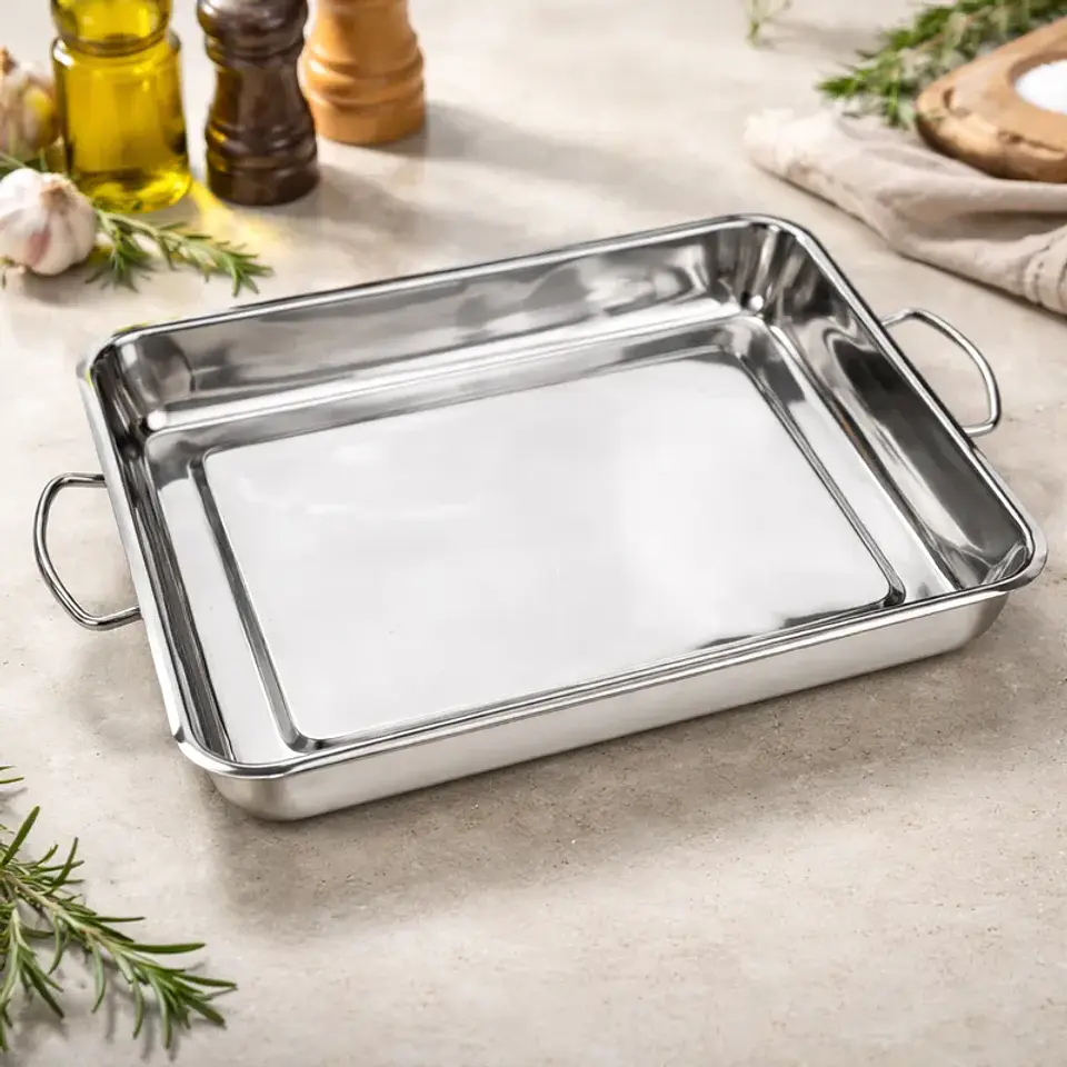 Fuente Asadera Acero Inoxidable 40x30 cm para Horno 3