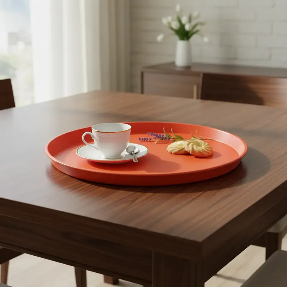 Bandeja Plástica Redonda colores varios 27.5cm 4