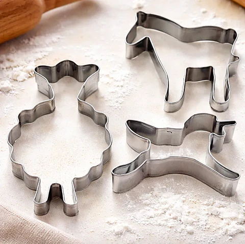 Set 3 Moldes Galletas Animales Granja Acero Inoxidable