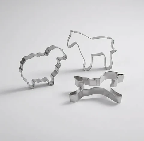Set 3 Moldes Galletas Animales Granja Acero Inoxidable