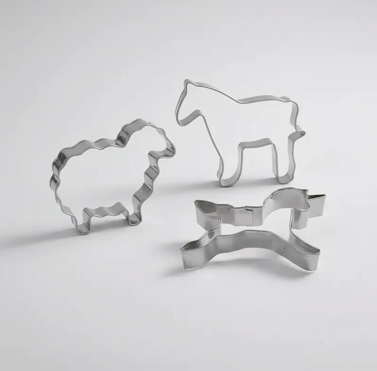Set 3 Moldes Galletas Animales Granja Acero Inoxidable 2