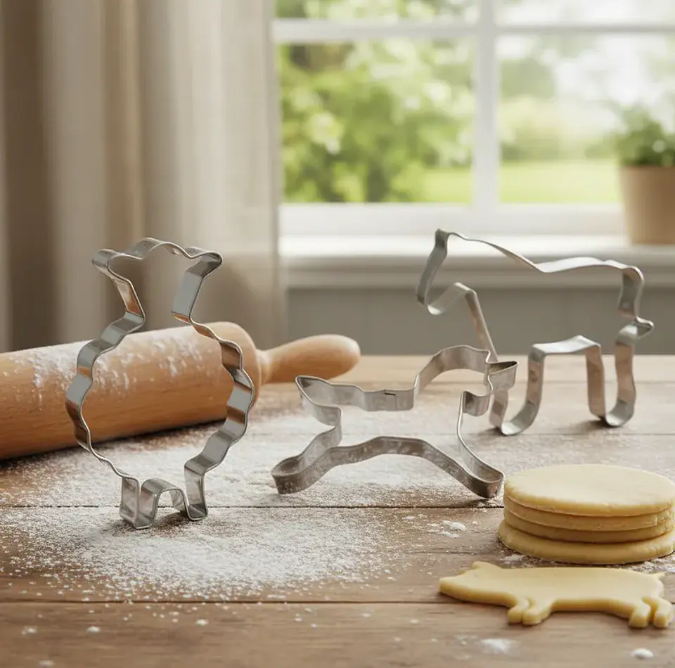 Set 3 Moldes Galletas Animales Granja Acero Inoxidable 5