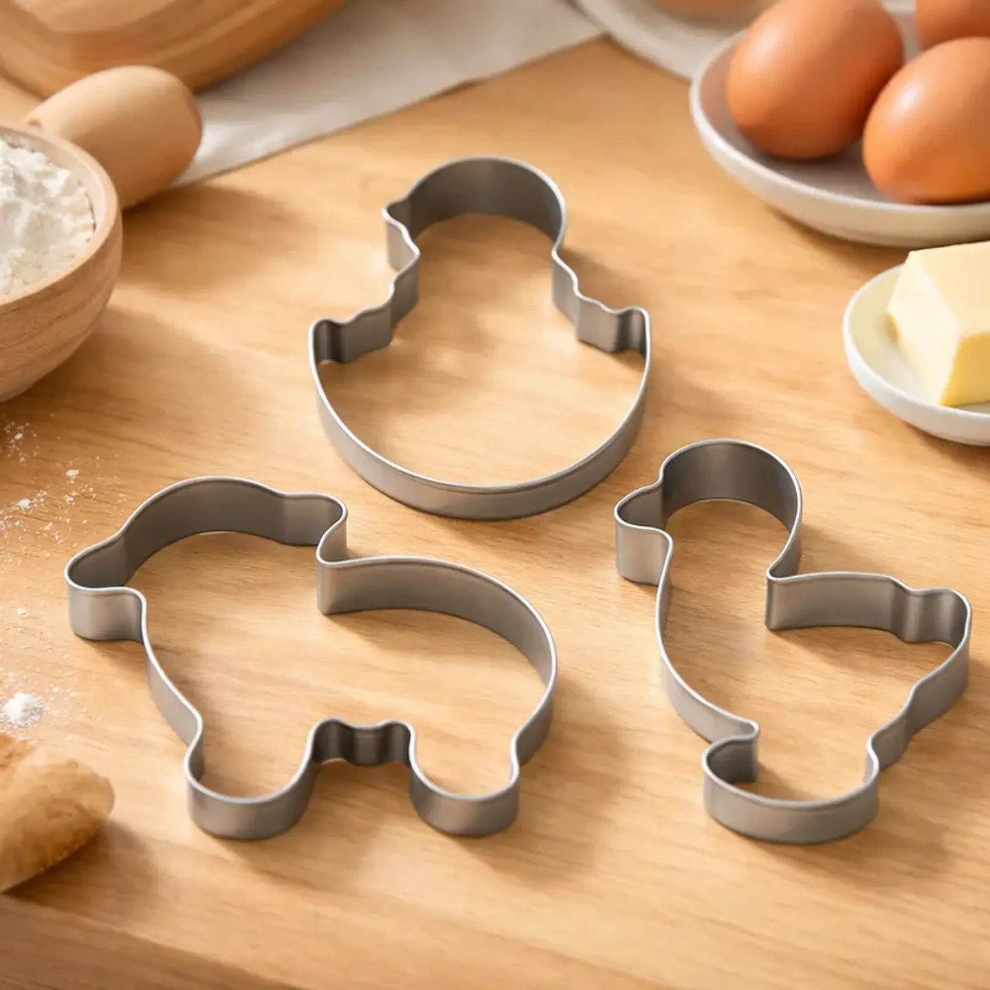 Set 3 Cortadores Galletas Animales Granja Acero Inoxidable 4