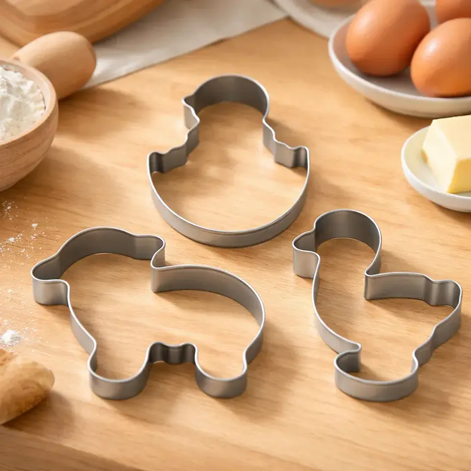 Set 3 Cortadores Galletas Animales Granja Acero Inoxidable 4