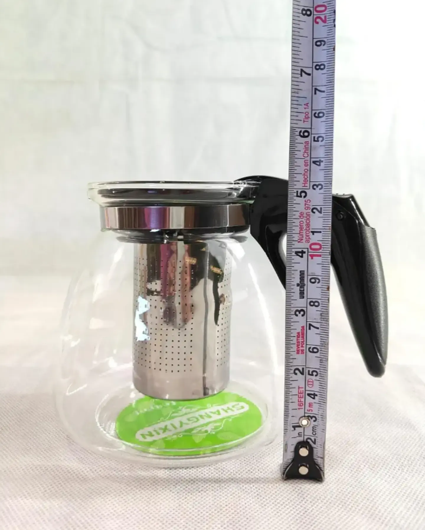 Tetera de Vidrio con Infusor de Acero Inoxidable 1100ml 8