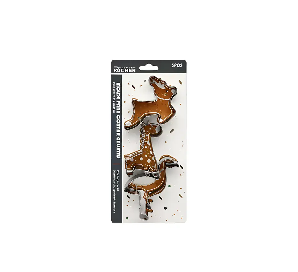 Set 3 Cortadores de Galletas Animales vario Acero Inoxidable 4