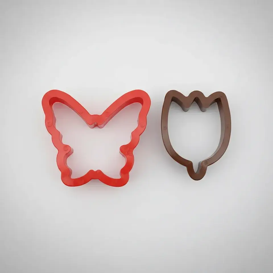 Set 2 Cortadores Galletas Mariposa y Tulipán 8 cm 3