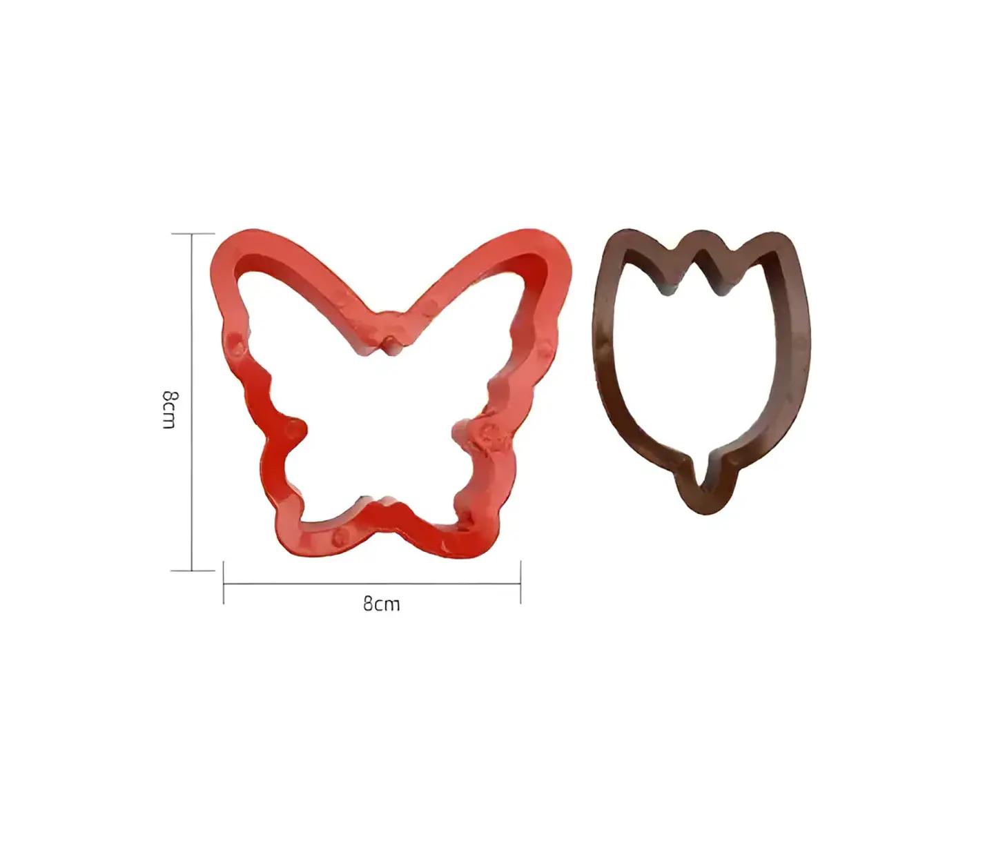 Set 2 Cortadores Galletas Mariposa y Tulipán 8 cm 4