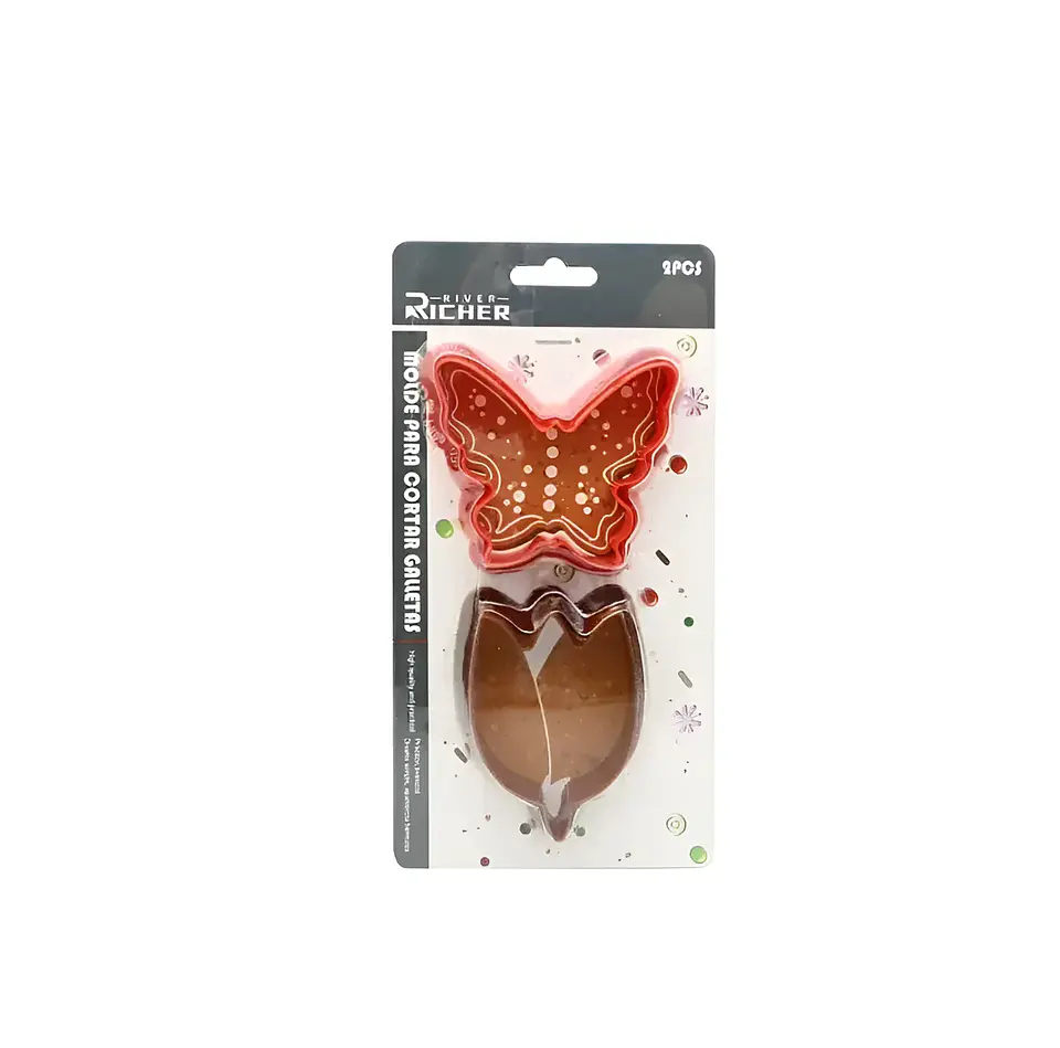 Set 2 Cortadores Galletas Mariposa y Tulipán 8 cm 5