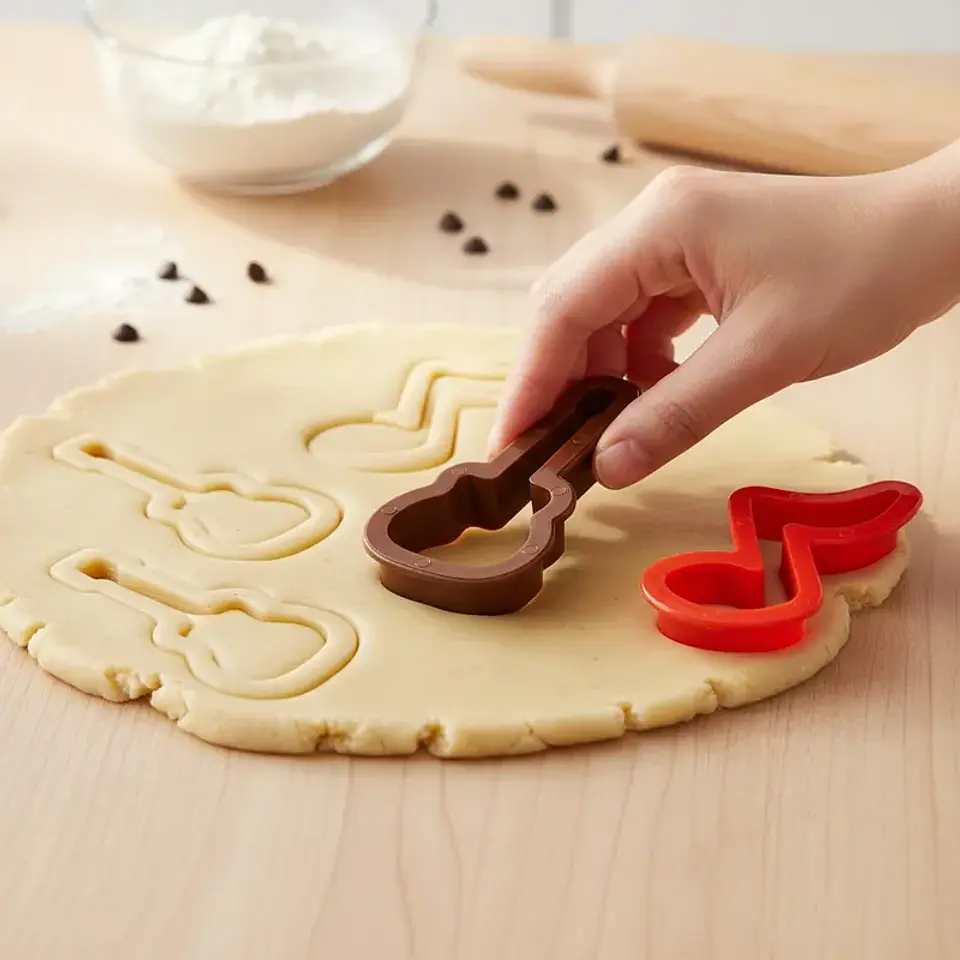 Set 2 Moldes Cortador Galletas Guitarra y Nota Musical 10cm 1