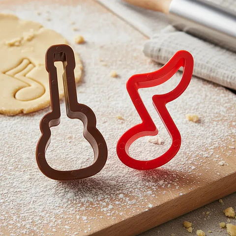 Set 2 Moldes Cortador Galletas Guitarra y Nota Musical 10cm
