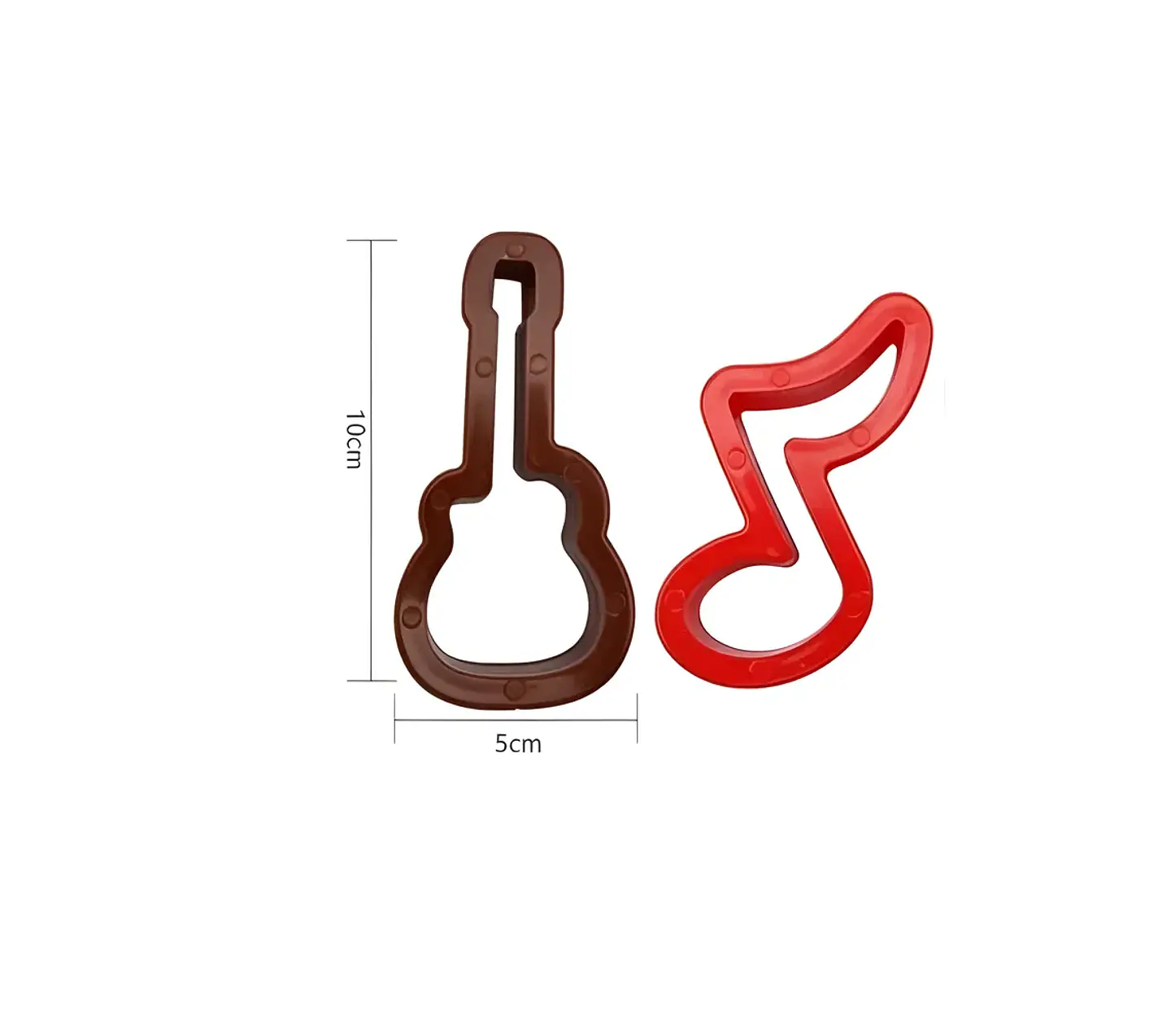 Set 2 Moldes Cortador Galletas Guitarra y Nota Musical 10cm 3