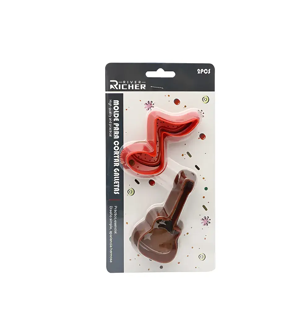 Set 2 Moldes Cortador Galletas Guitarra y Nota Musical 10cm 4