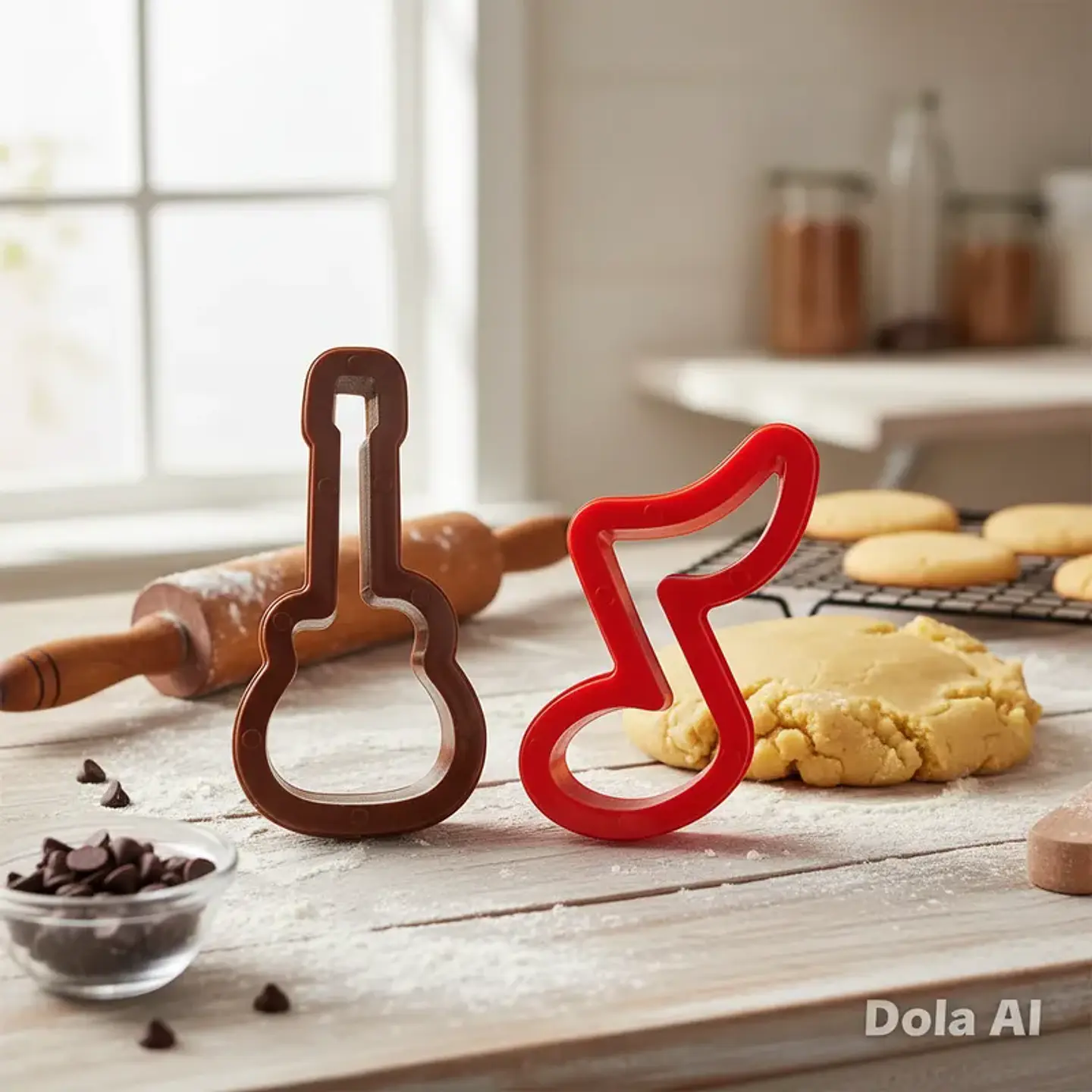 Set 2 Moldes Cortador Galletas Guitarra y Nota Musical 10cm 5