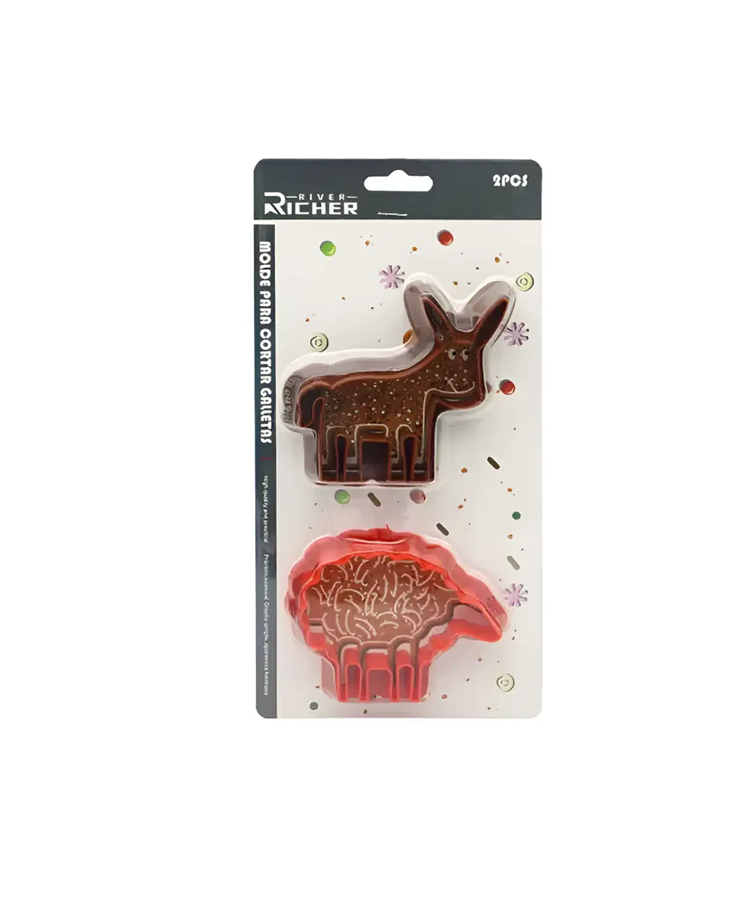 Set 2 Cortadores de Galletas Animales Burro y Oveja Plástico 4