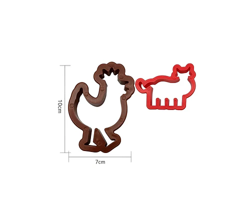 Set 2 Cortadores de Galletas Animales Plástico 10x7 cm