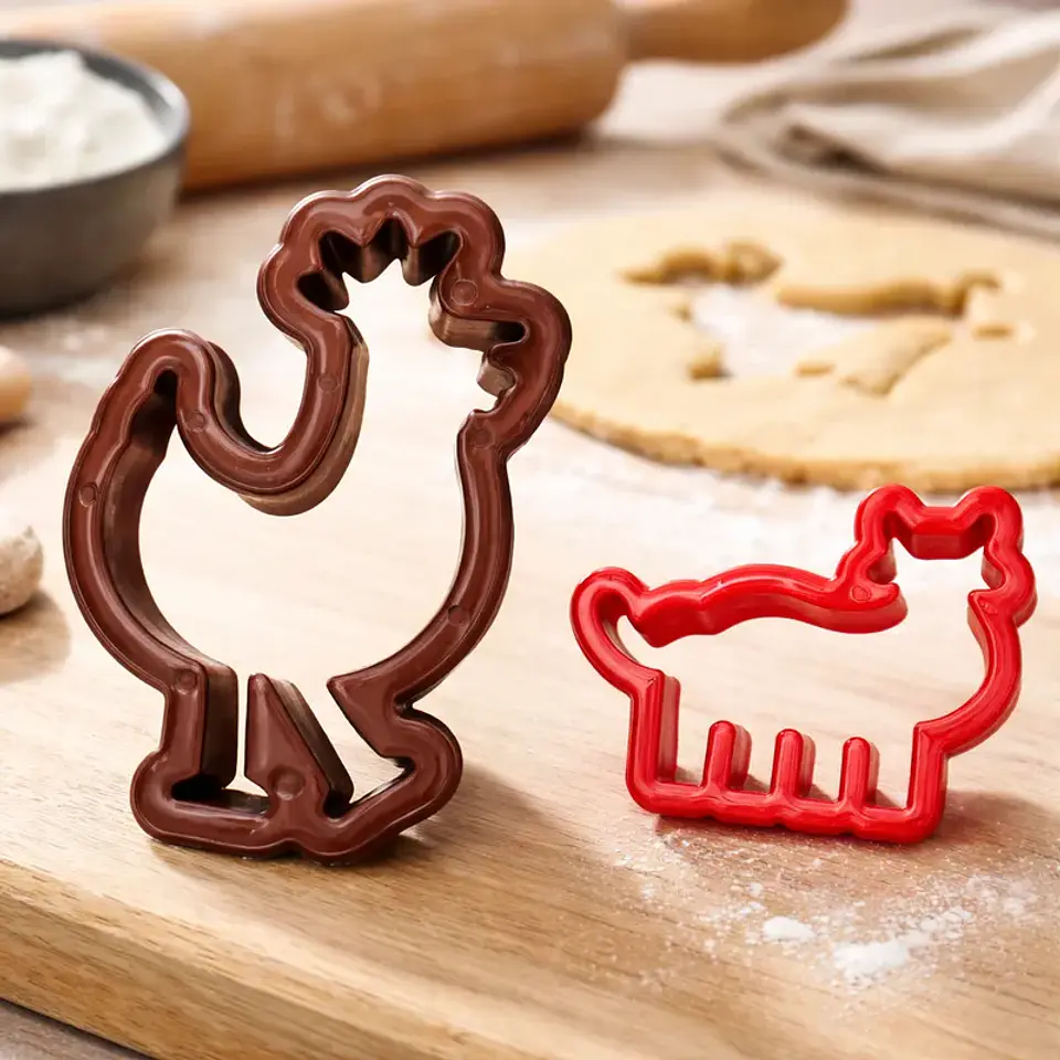 Set 2 Cortadores de Galletas Animales Plástico 10x7 cm 4