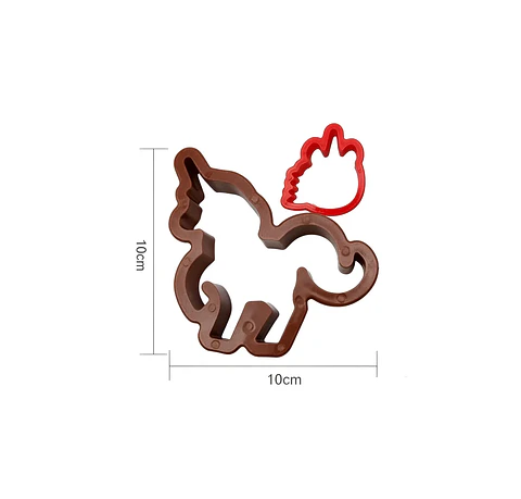 2 Molde Cortador de Galletas Unicornio 10cm Repostería