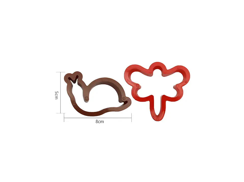Set 2 Moldes Cortador Galletas Plástico Caracol y Libélula 3