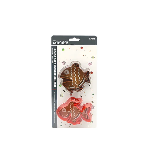 Set 2 Cortadores de Galletas Forma Pez 10x7 cm