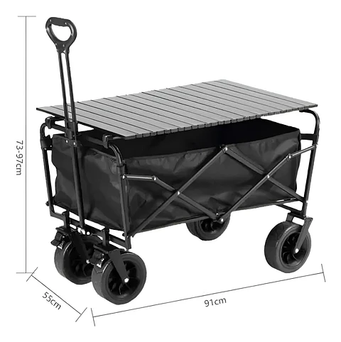 Carro Plegable Multiuso Con Tapa Mesa 91x55x73 Cm