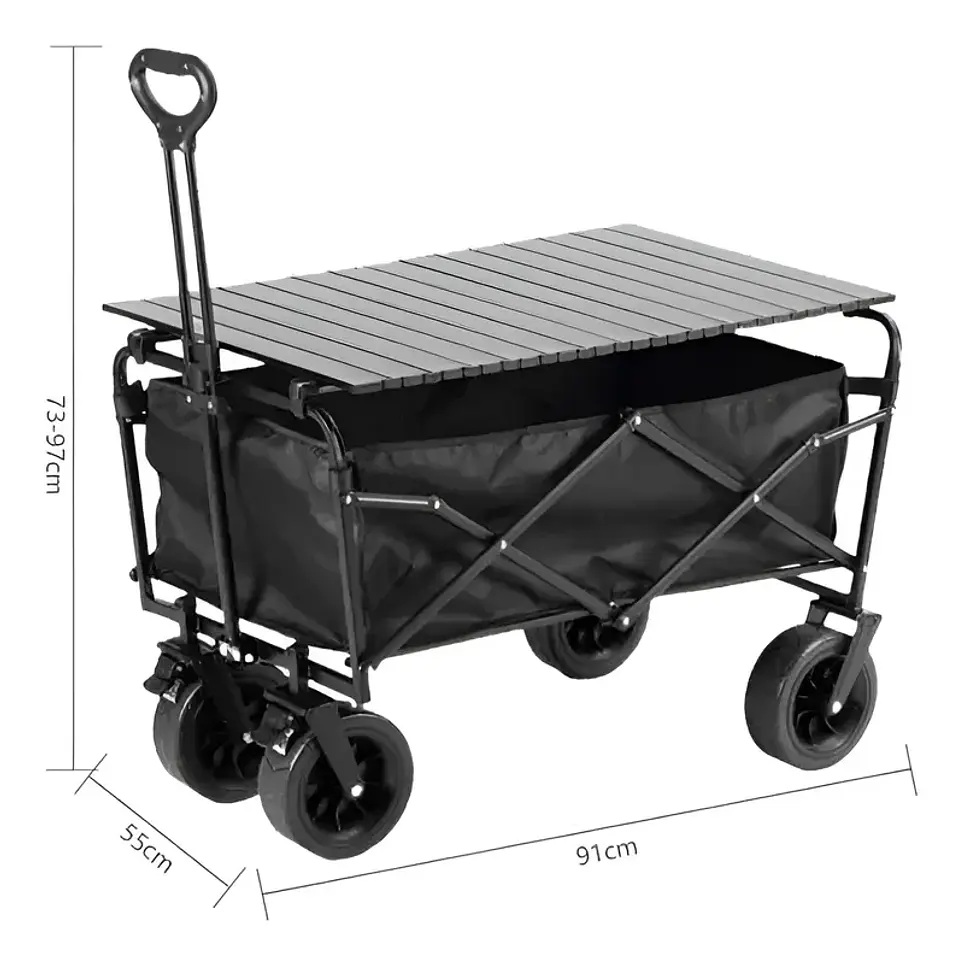 Carro Plegable Multiuso Con Tapa Mesa 91x55x73 Cm 2