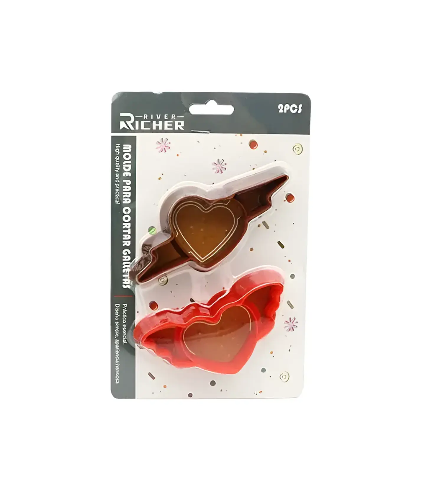 Molde 2 Cortador Galletas Corazón con Alas 9 cm 2