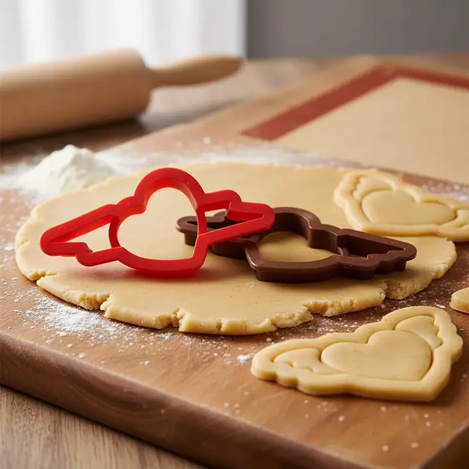 Molde 2 Cortador Galletas Corazón con Alas 9 cm 4