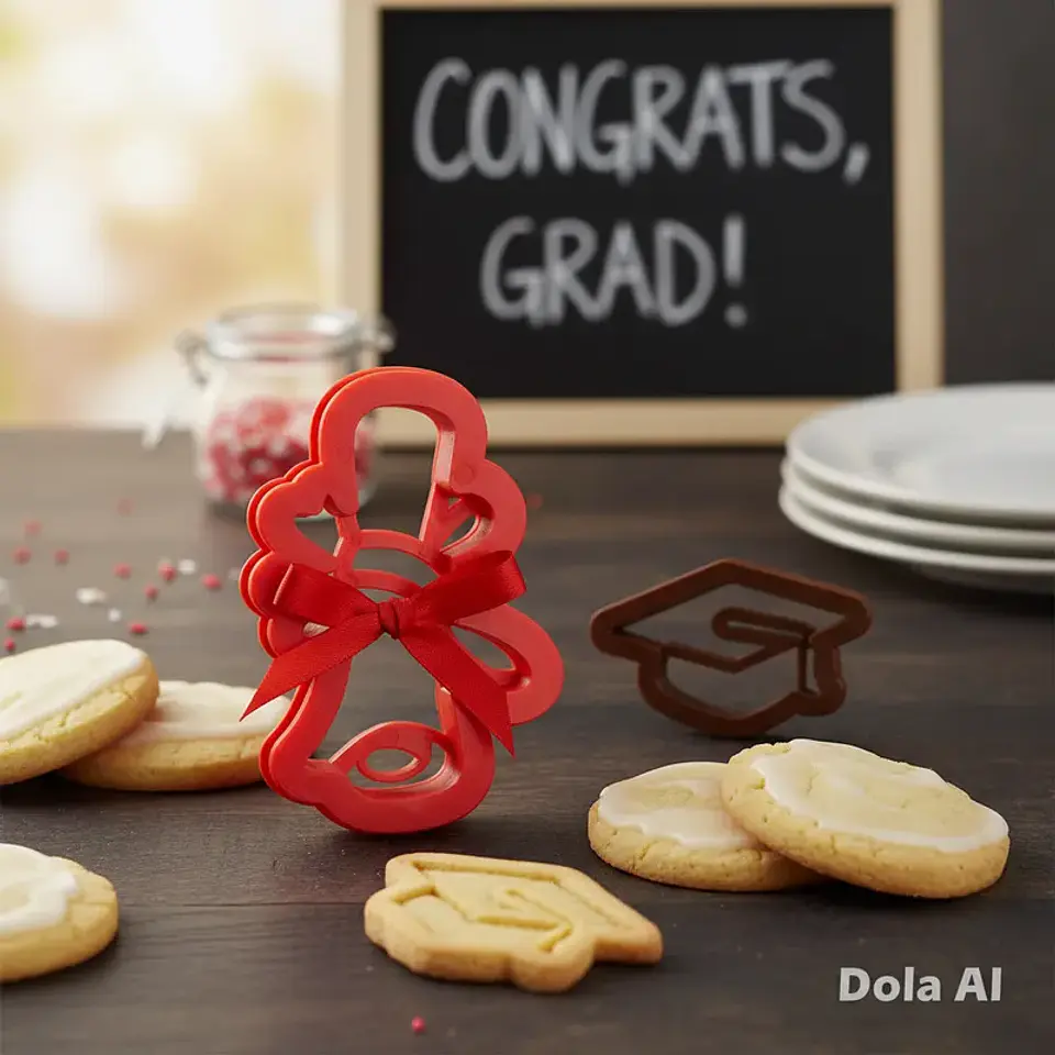 Set 2 Cortadores Galletas Graduación Birrete y Diploma 4