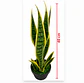 Planta Artificial Lengua De Suegra Con Macetero Negro - Miniatura 3