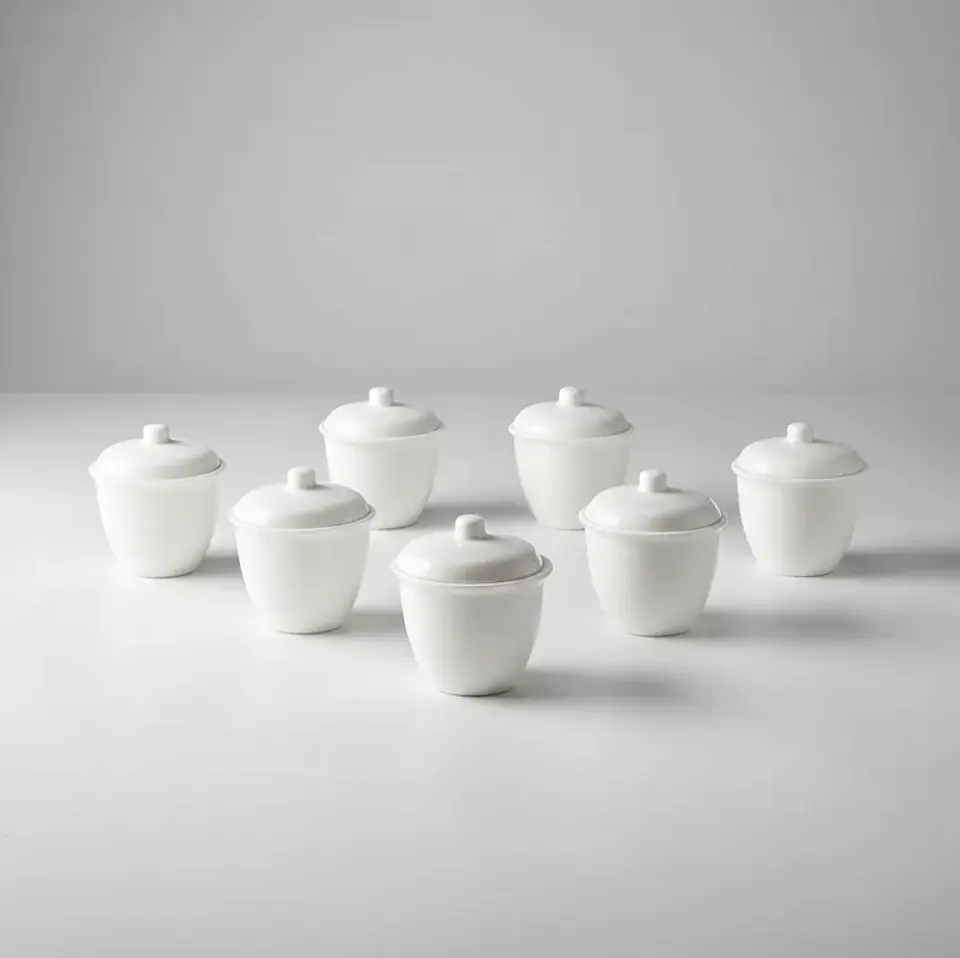 Set Azucarero Cerámica Blanco 6 Pcs 3