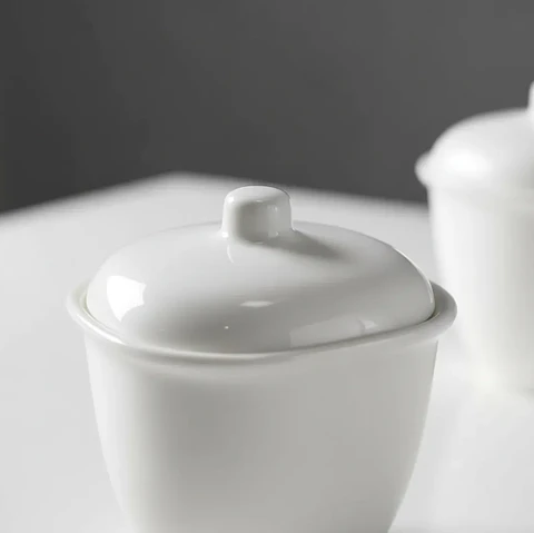 Set Azucarero Cerámica Blanco 6 Pcs